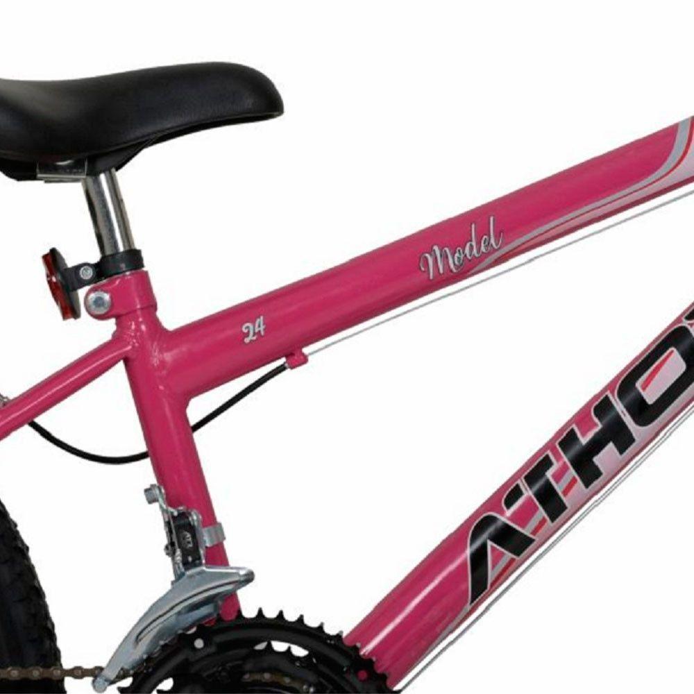 Bicicleta Model Aro 24 18 Marchas Athor Rosa - 4