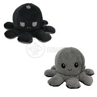 Polvo Reversível Feliz E Bravo 2 Em 1 Macio Preto E Cinza