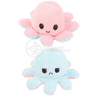 Polvo Reversível Feliz E Bravo 2 Em 1 Macio Rosa E Azul