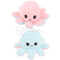 Polvo Reversível Feliz E Bravo 2 Em 1 Macio Rosa E Azul - 1