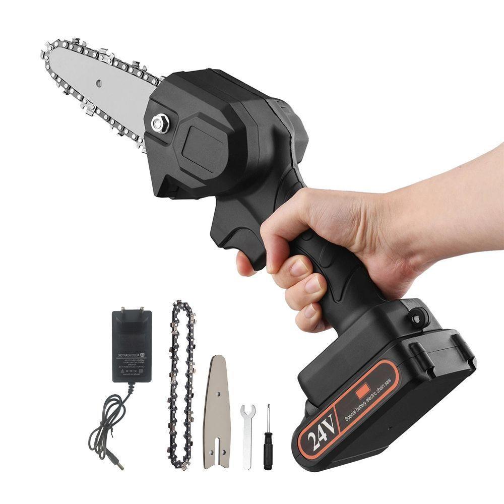 Mini Serra Eletrica 24v Sem Fio Portatil De Mao Motoserra - 1