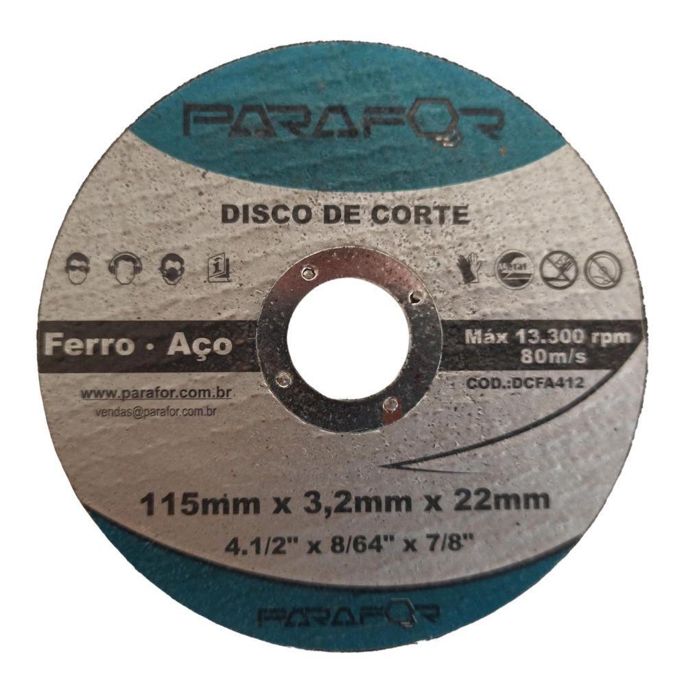 5 Discos de Corte Ferro e Aço 4.1/2 X 7/8 - 2
