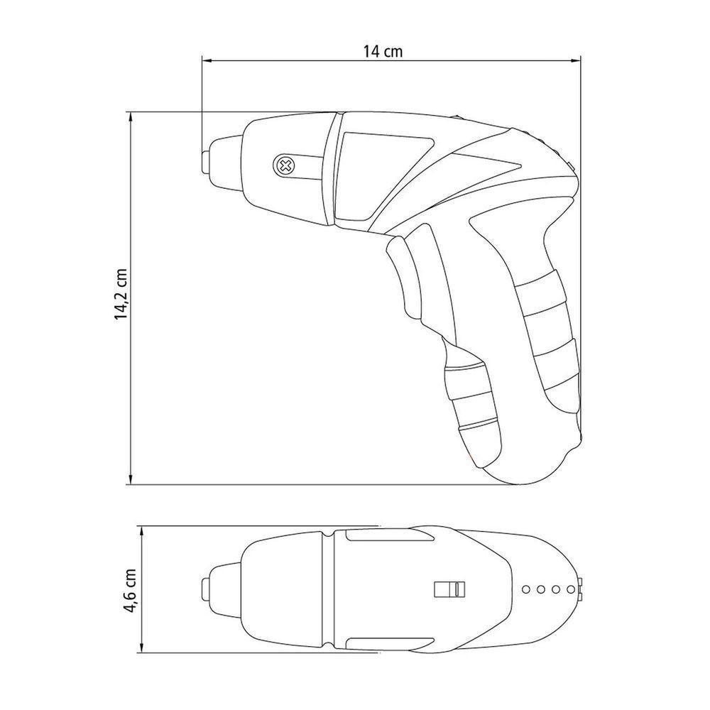 Parafusadeira 1/4" 21 Peças Tramontina Para Uso Doméstico A Bateria Ni-cd 4,8 V Tramontina - 3