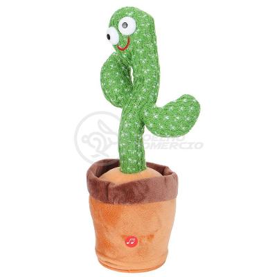 Brinquedo Cacto Dançante Pelúcia 120 Músicas Fala Repete Usb