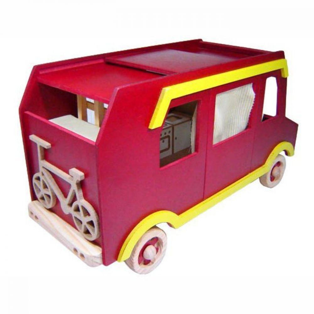 Trailer Com Acessórios - Madeira - Vermelho - Bohney - 4