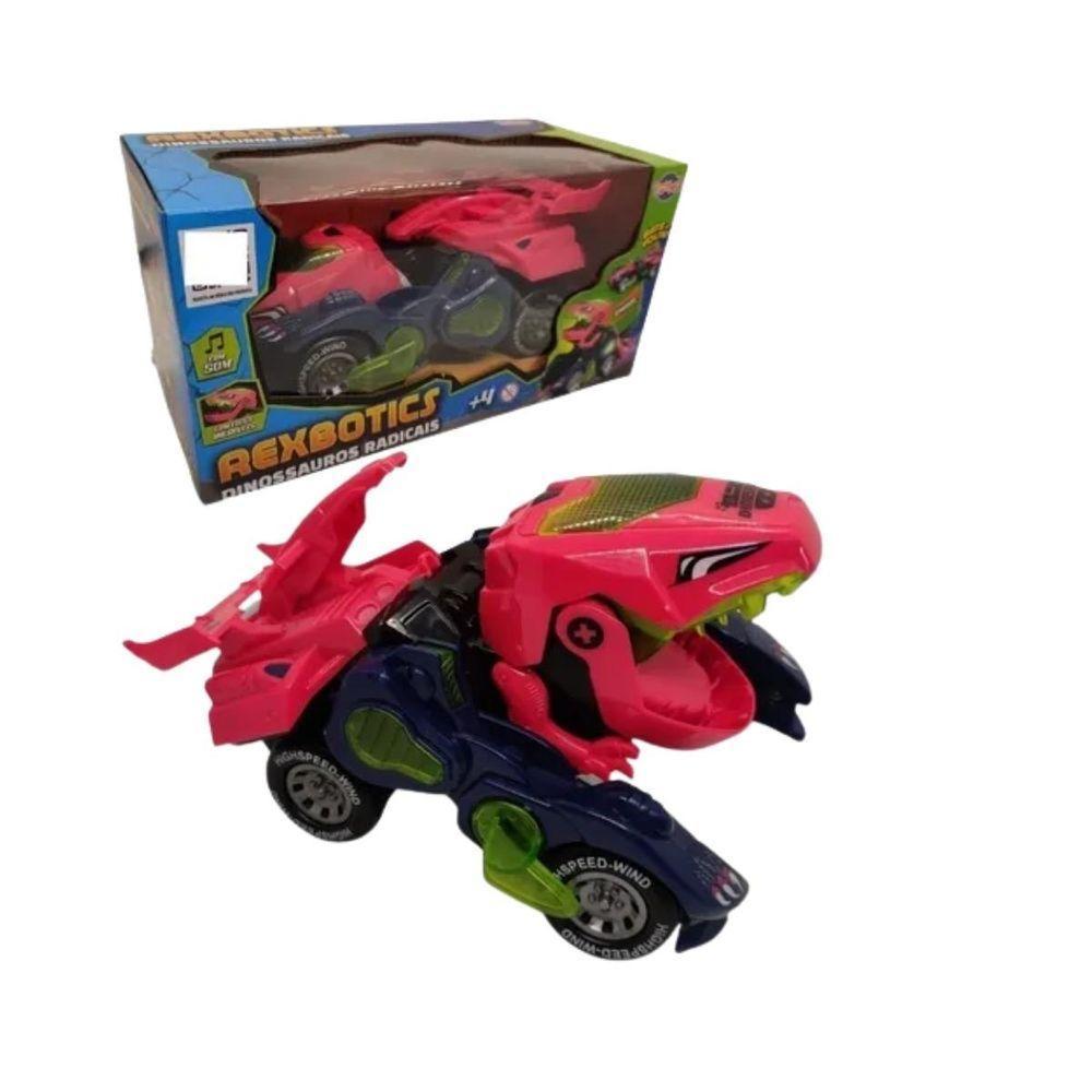 Carrinho Que Vira Robô Dinossauro Com Luz E Som - Toyng - 1