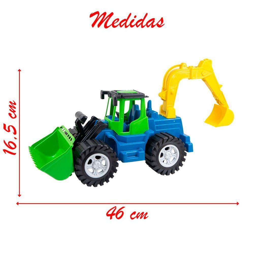 Brinquedo Retroescavadeira Articulável Carregador Frontal Máquina Construção 46cm - 2