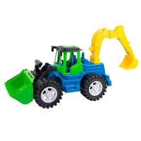 Brinquedo Retroescavadeira Articulável Carregador Frontal Máquina Construção 46cm - 1