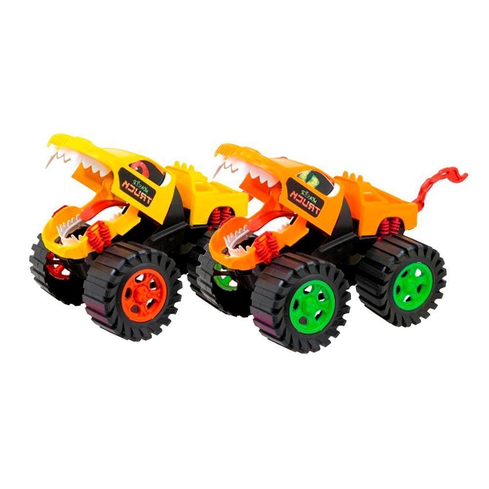 Kit Brinquedo Monster Truck Wolf Carrinho Miniatura Fricção 29,5cm - 2