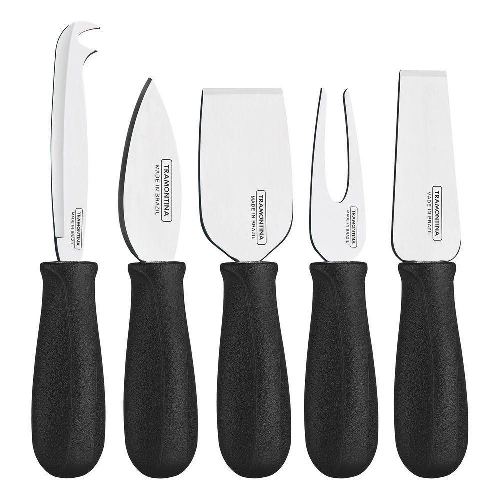 Jogo Para Queijos Tramontina Harmoniza Em Aço Inox E Cabos Pretos 5 Peças Tramontina - 1