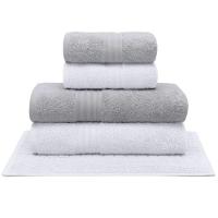 Jogo De Toalha Buettner 5 Peças Platine Cinza E Branco - 1