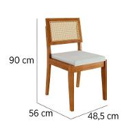 Mesa de Sala Jantar Donna c/ Tampo Madeirado c/ Vidro 120cm + 4 Cadeiras Rainha Natural - Nesher - 9