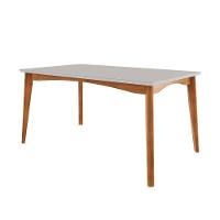 Mesa De Sala Jantar Monalisa C- Tampo Madeirado C- Vidro 160cm+ 6 Cadeiras Lady Natural - 2