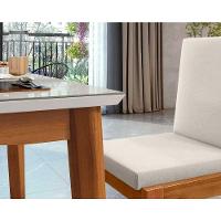 Mesa De Sala Jantar Monalisa C- Tampo Madeirado C- Vidro 160cm+ 6 Cadeiras Lady Natural - 5