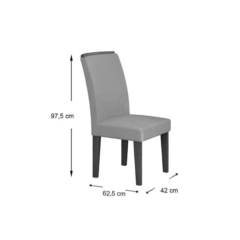 Conjunto: Mesa Sala Jantar Imperatriz c/ Tampo Madeirado c/ Vidro Canto Reto 180cm + 6 Cadeiras Lunara Imbuia/OW/Creme - Rufato - 6