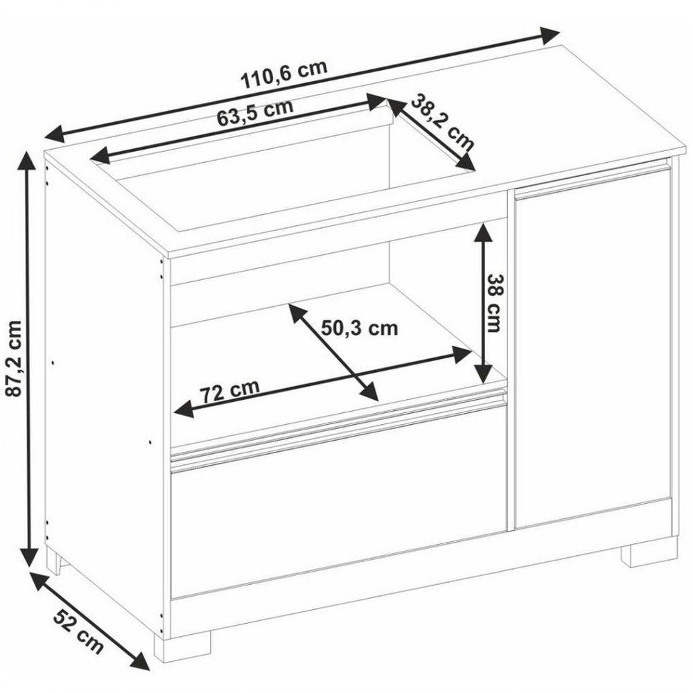 Balcão Para Cooktop Nt3050 Com 1 Gaveta Notável Branco - 2