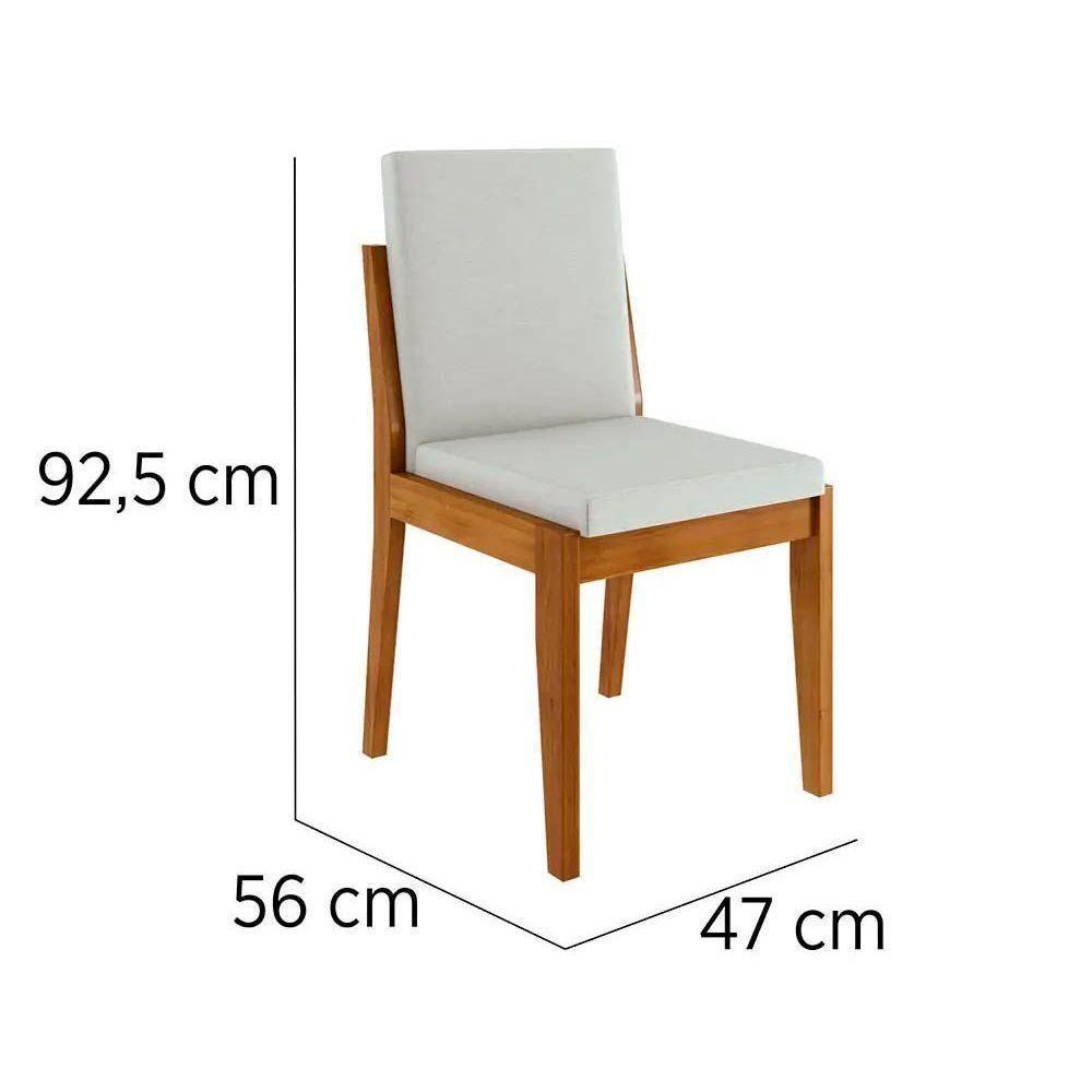 Mesa De Sala Jantar Donna C- Tampo Madeirado C- Vidro 120cm + Cadeiras Lady 4 Un Natural - 6