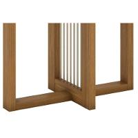 Mesa de Sala Jantar Natalí SC73 + Tampo Madeirado Vidro Curvo 120x80cm Nature/Off White - Henn