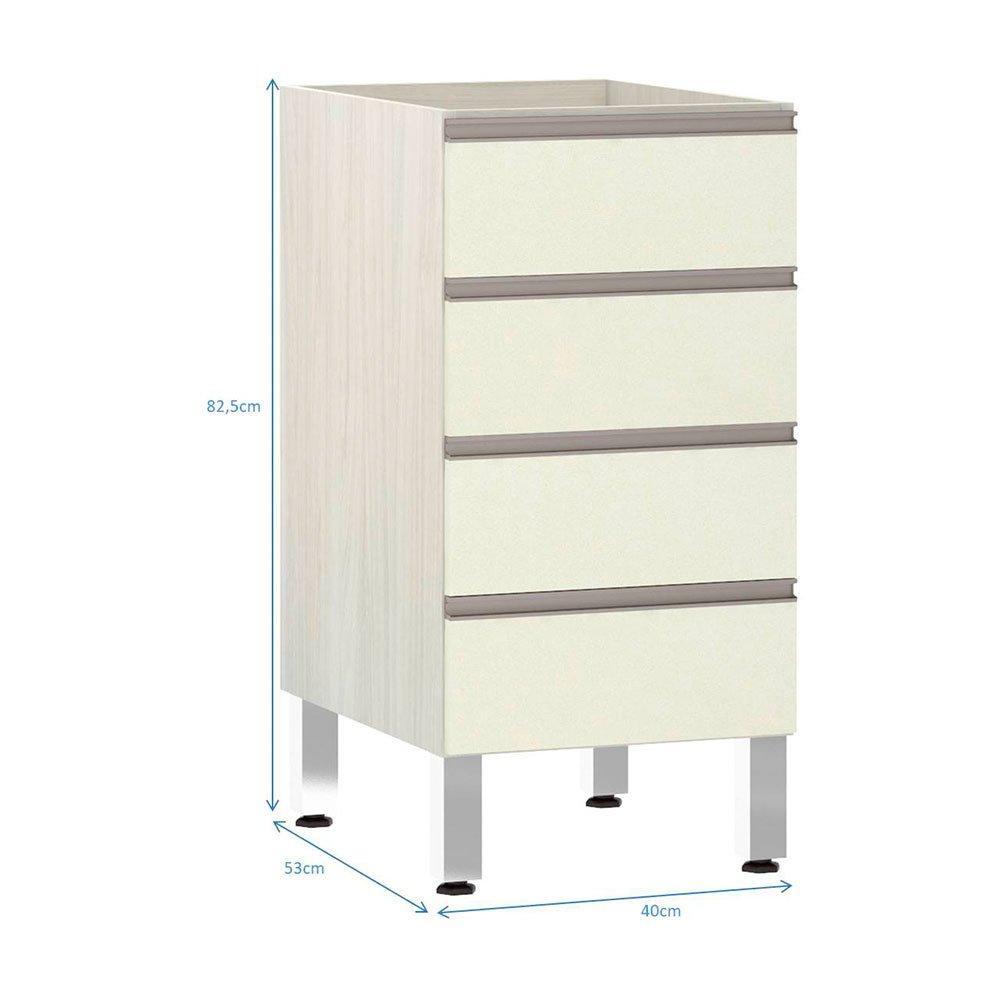 Balcão Sem Tampo 40cm Luci Legno Crem e Kashmir - 2