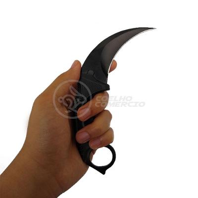 Knife Black Karambit Com Fio Manobras Preto De Aço
