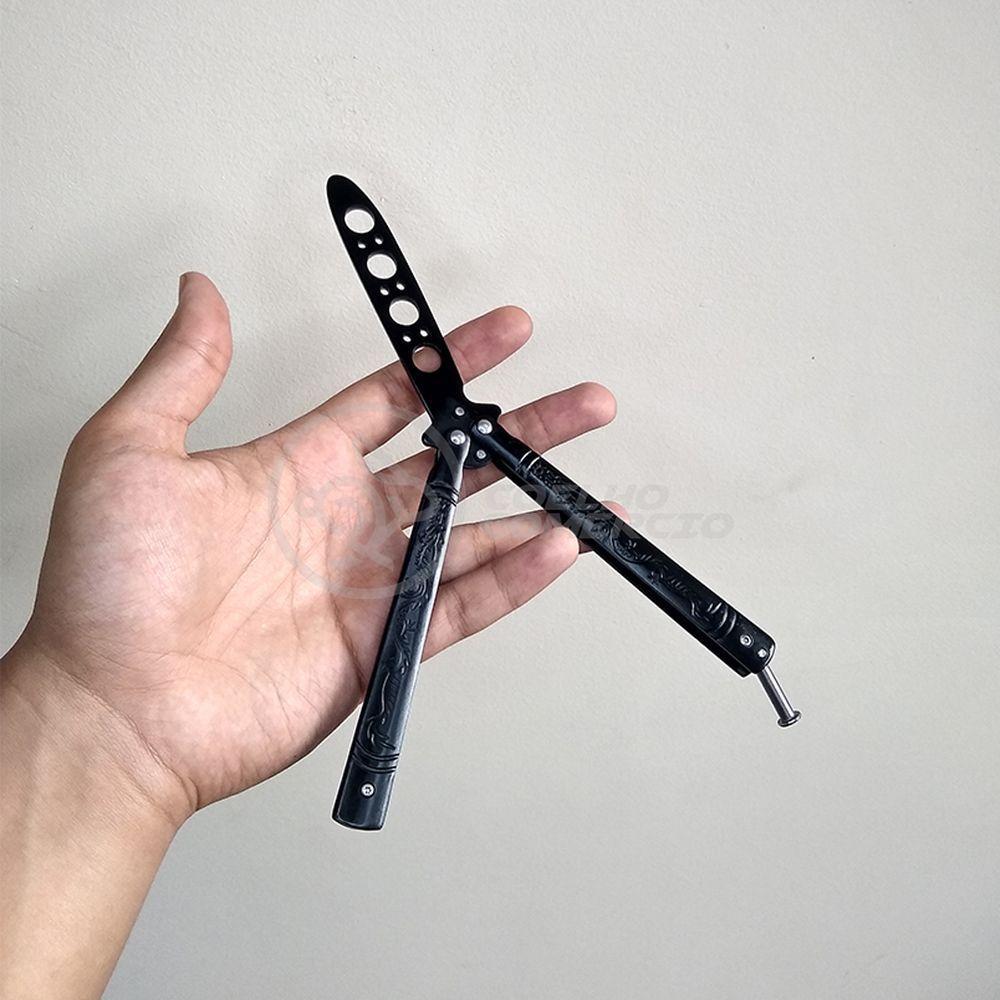 Knife Black Butterfly Preta Borboleta Dobrável De Aço - 1
