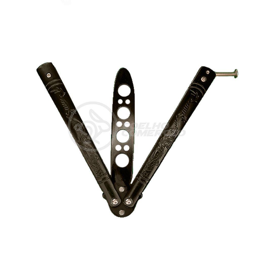 Knife Black Butterfly Preta Borboleta Dobrável De Aço - 7