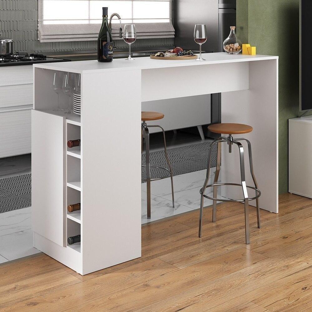 Bancada Balcão/mesa De Cozinha Com Adega E 1 Porta Multimóveis Mp2144 Branco Branco - 5