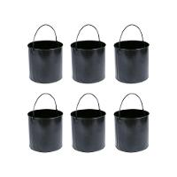 Kit Balde Metalico Com 6 Peças Multiuso Com Alça 12 Litros - Cor: Preto - 1
