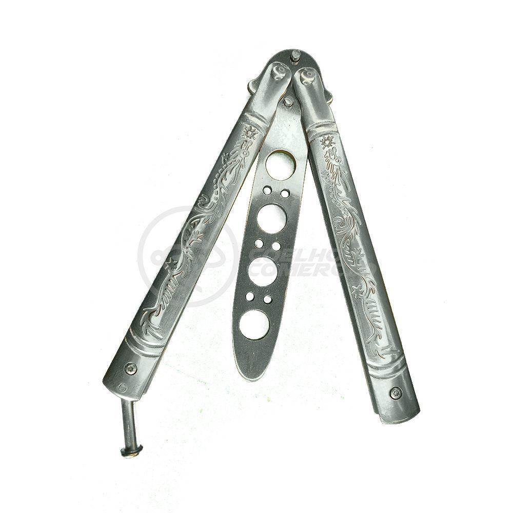 Knife Silver Butterfly Prata Borboleta Dobrável Inox - 1