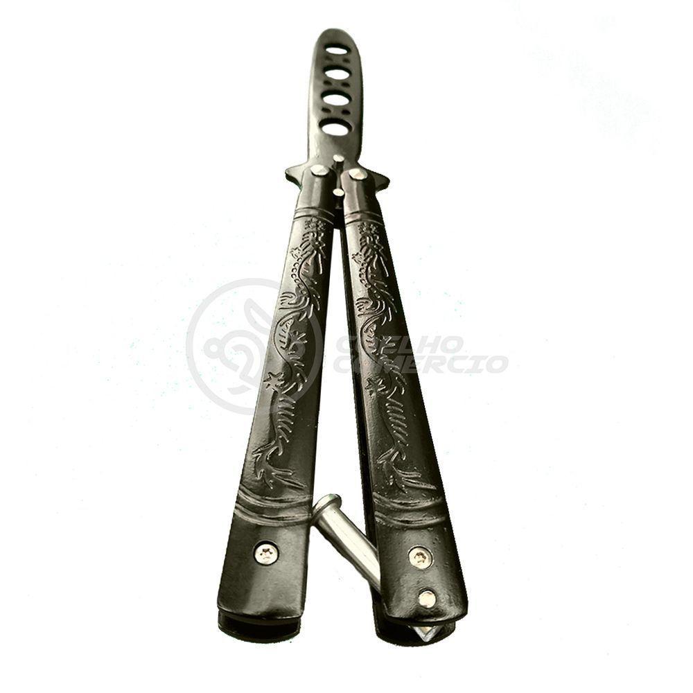 Knife Black Butterfly Preta Borboleta Dobrável De Aço - 7