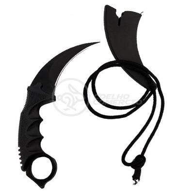 Knife Black Karambit Com Fio Manobras Preto Inox