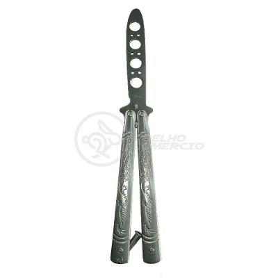 Knife Silver Butterfly Prata Borboleta Dobrável Inox