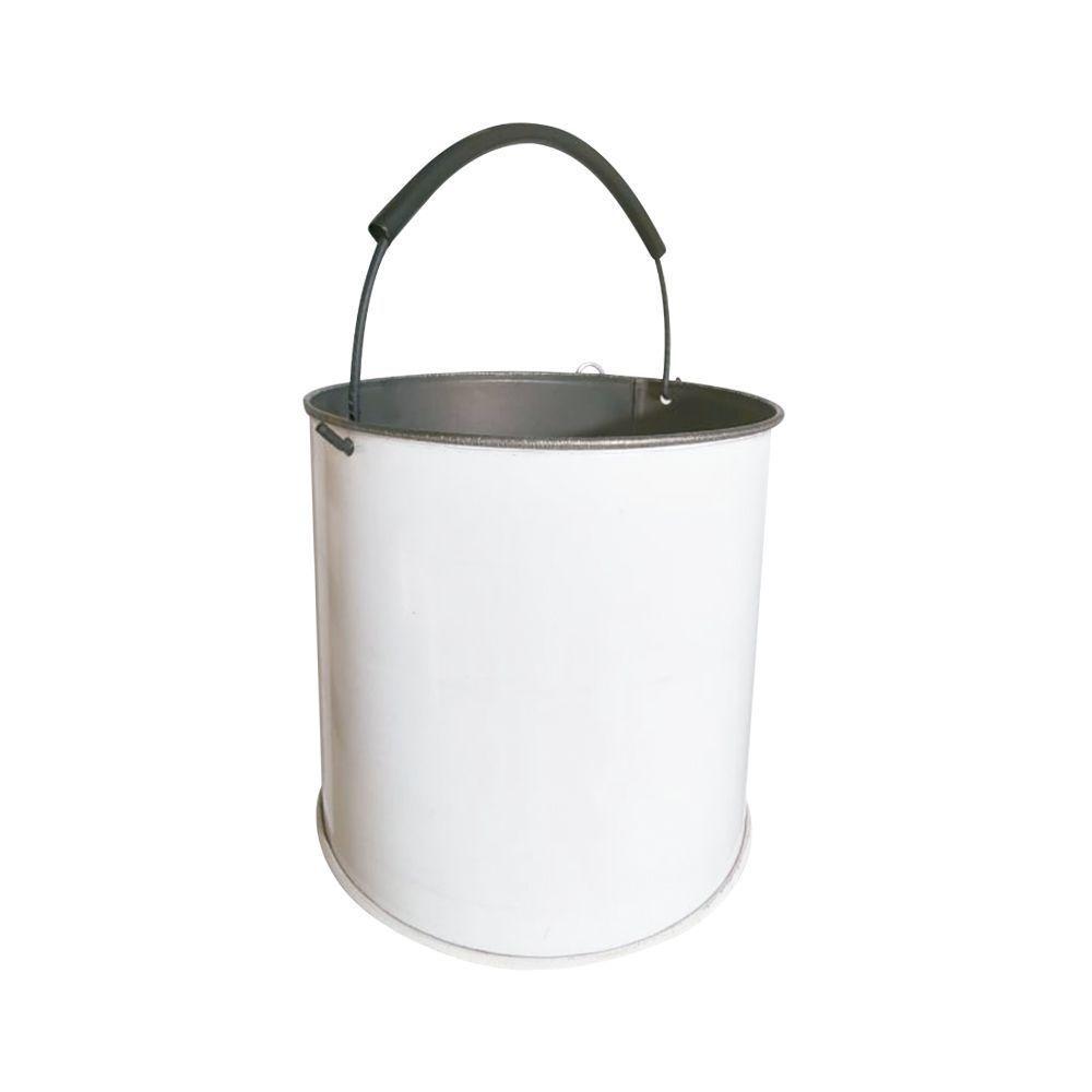 Kit Balde Metalico Com 6 Peças Multiuso Com Alça 12 Litros Branco - 2