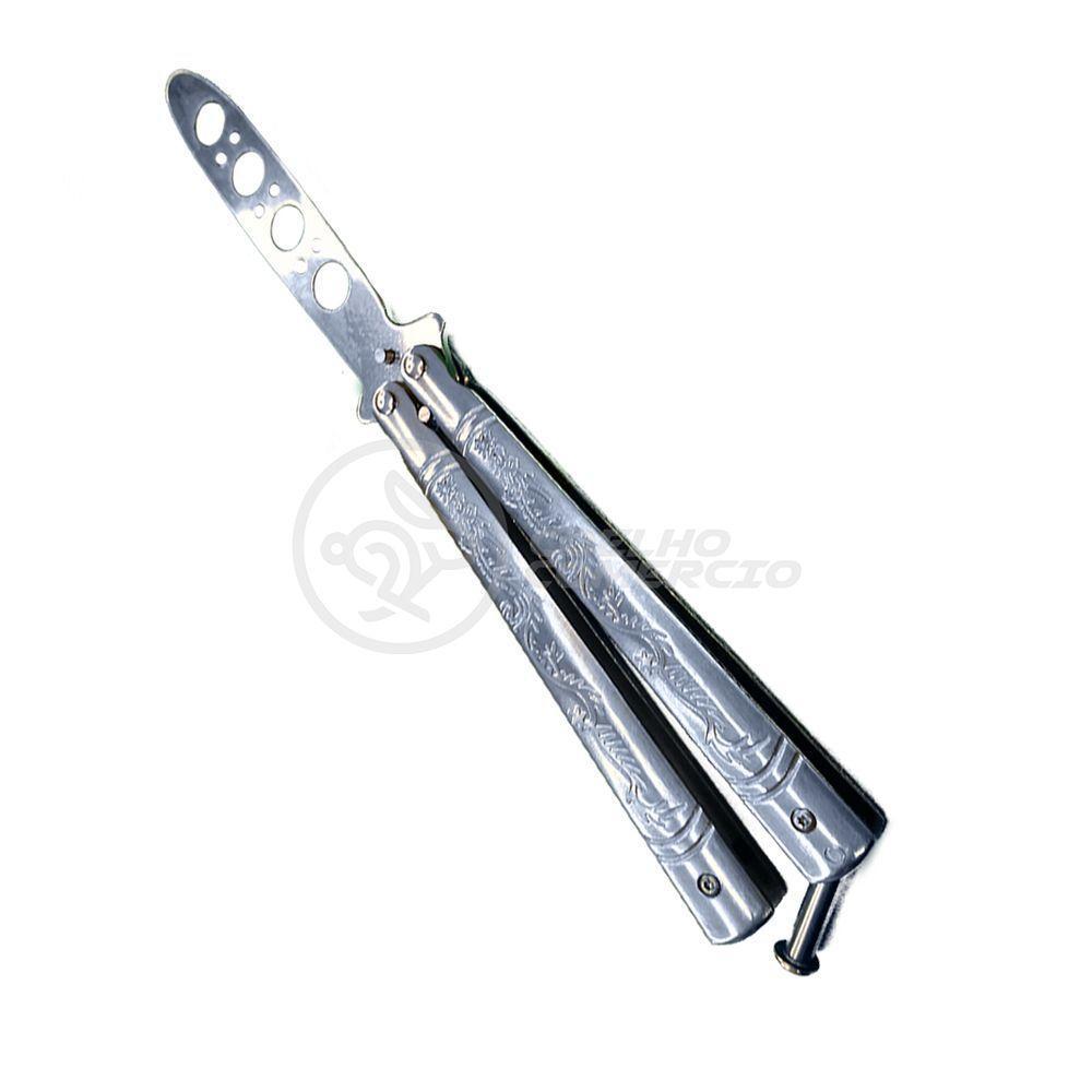 Knife Silver Butterfly Prata Borboleta Dobrável Inox - 2