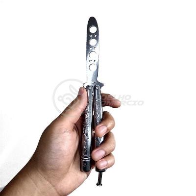 Knife Silver Butterfly Prata Borboleta Dobrável Inox