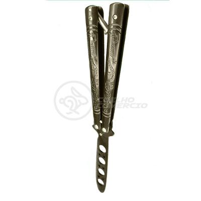 Knife Black Butterfly Preta Borboleta Dobrável Inox