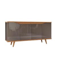 Bancada Aparador Mirabel Cinza Pérola Noce 4 Portas - 3