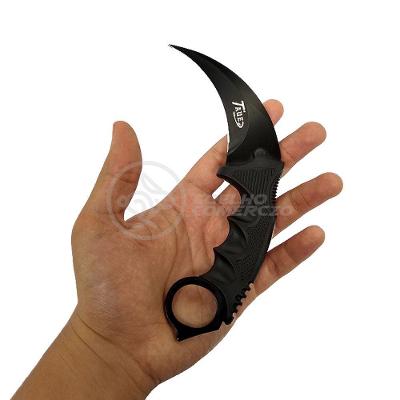 Knife Black Karambit C/ Fio Manobras Preto De Aço