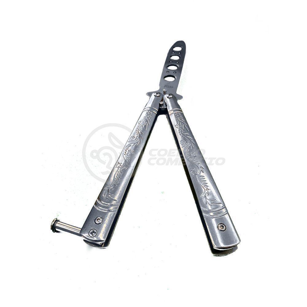 Knife Silver Butterfly Prata Borboleta Dobrável Inox - 1