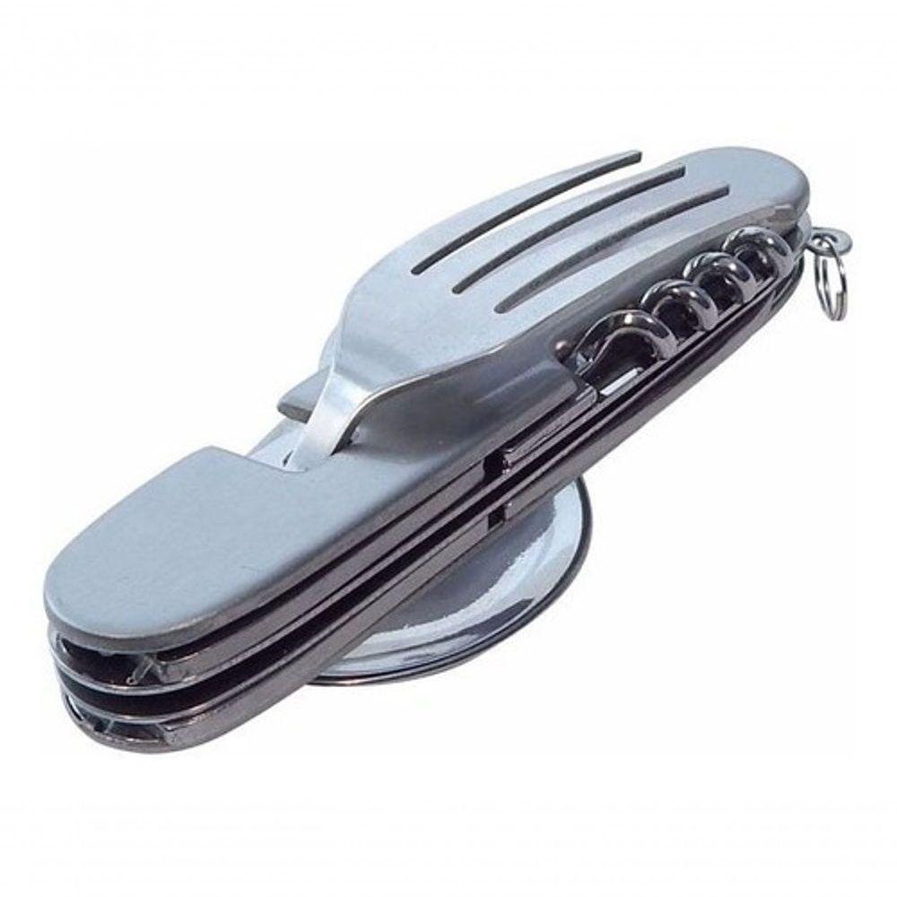 Kit Talher Garfo Colher Canivete Trilha Camping Multiuso - 1