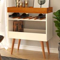 Bancada Café Bari Com Prateleira Off White Caramelo - 1