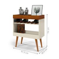 Bancada Café Bari Com Prateleira Off White Caramelo - 10