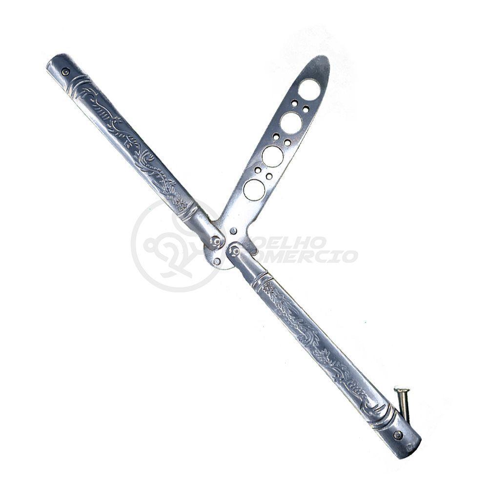 Knife Silver Butterfly Prata Borboleta Dobrável Inox - 8