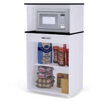 Bancada Micro-ondas Cassandra Branco Preto - 2