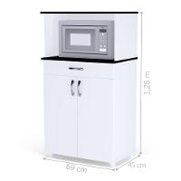 Bancada Micro-ondas Cassandra Branco Preto - 4