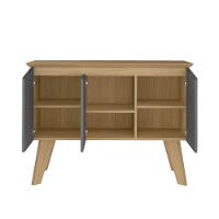 Bancada Buffet Carvalho Grafite 3 Portas Borda Invertida - 2