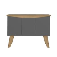 Bancada Buffet Carvalho Grafite 3 Portas Borda Invertida - 3