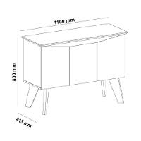 Bancada Buffet Carvalho Grafite 3 Portas Borda Invertida - 5