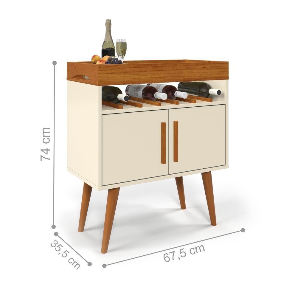 Bancada Café Bari Com 2 Portas Off White Caramelo - 4