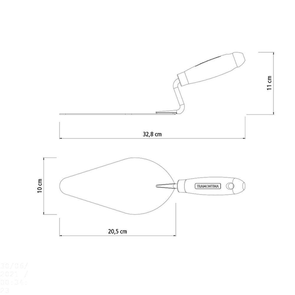 Colher De Pedreiro 8" Tramontina Em Aço Com Cabo De Madeira Tramontina - 5